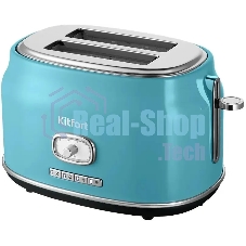 Тостер Kitfort КТ-6455 815Вт голубой/серебристый