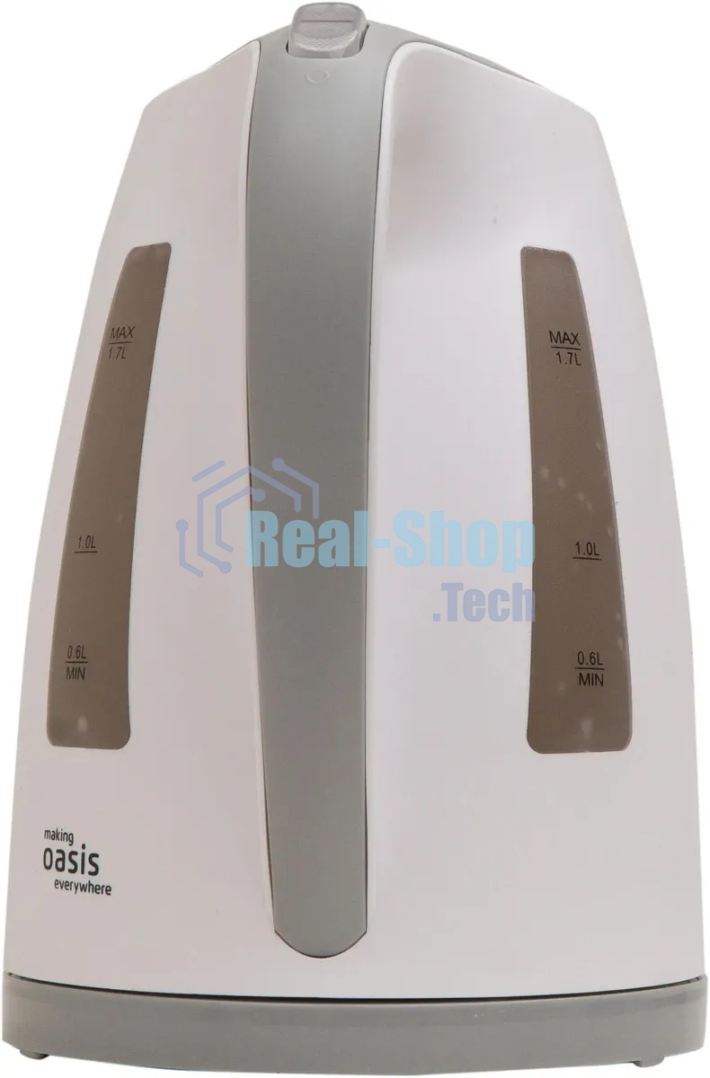 Чайник электрический OASIS K-3PWG белый+серый, 1,7л