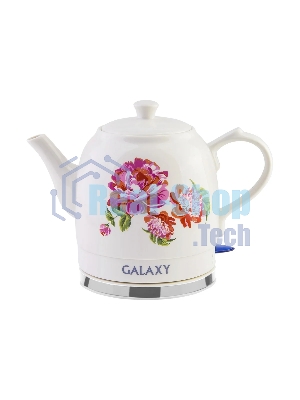 Чайник электрический Galaxy Line GL 0503 белый, керамический корпус, 1400 Вт, 1,4 л, индикатор работы, указатель максимального уровня воды