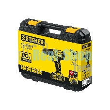 Дрель-шуруповерт STEHER CD-200-1, 20 В, 2 Ач, 45 Нм, бесщеточный