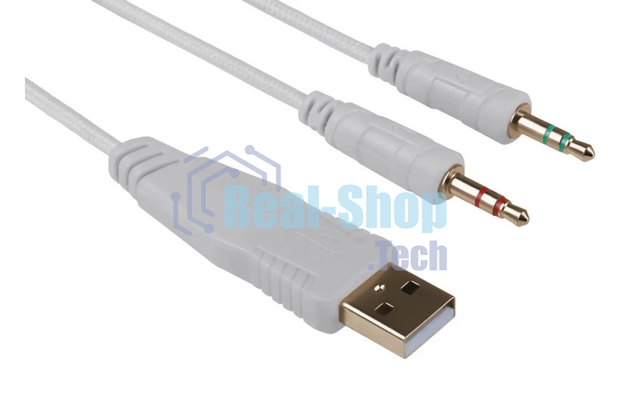 Гарнитура проводная игровая Defender Mento RGb 3.5мм белый