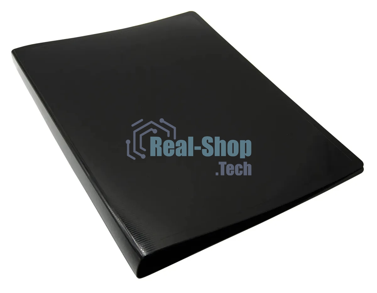 Папка с 20 прозрачными вкладками Бюрократ DeLuxe DLV20BLCK A4, пластик, 0.7мм, черный