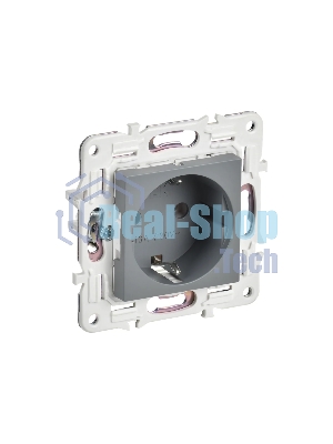 Розетка с/з без защитных шторок 16А IEK SKANDY SK-R05Gr серый