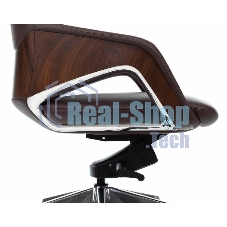 Кресло руководителя Бюрократ DAO-2 коричневый, кожа, с подголовником, крестовина алюминий