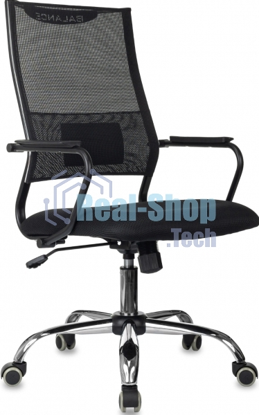 Кресло руководителя Бюрократ CH BALANCE SL Line черный экокожа крестов. металл хром