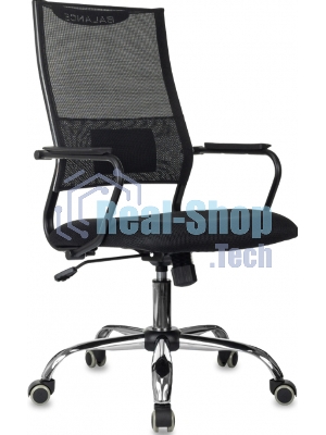 Кресло руководителя Бюрократ CH BALANCE SL Line черный экокожа крестов. металл хром