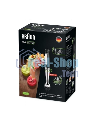 Блендер погружной Braun Multiquick 7 MQ7045X черный, 1000 Вт, плавная регулировка, турбо