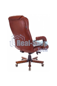 Кресло руководителя Бюрократ T-9926WALNUT светло-коричневый Leather Eichel, кожа, крестовина металл/дерево