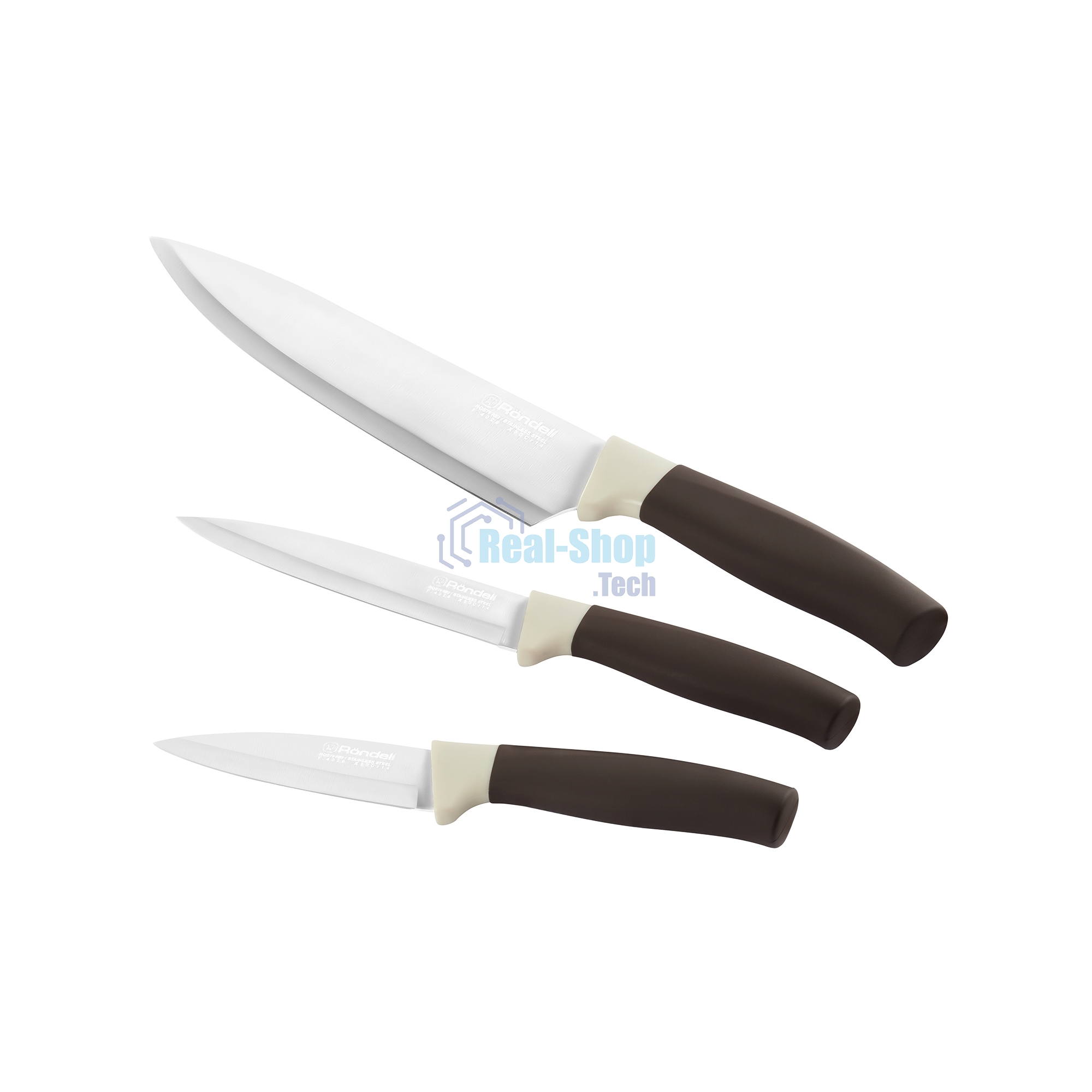 Набор ножей кухонных Rondell Mocco&Latte RD-1944 компл.: 4 предм. разд. дос. бежевый/коричневый блистер