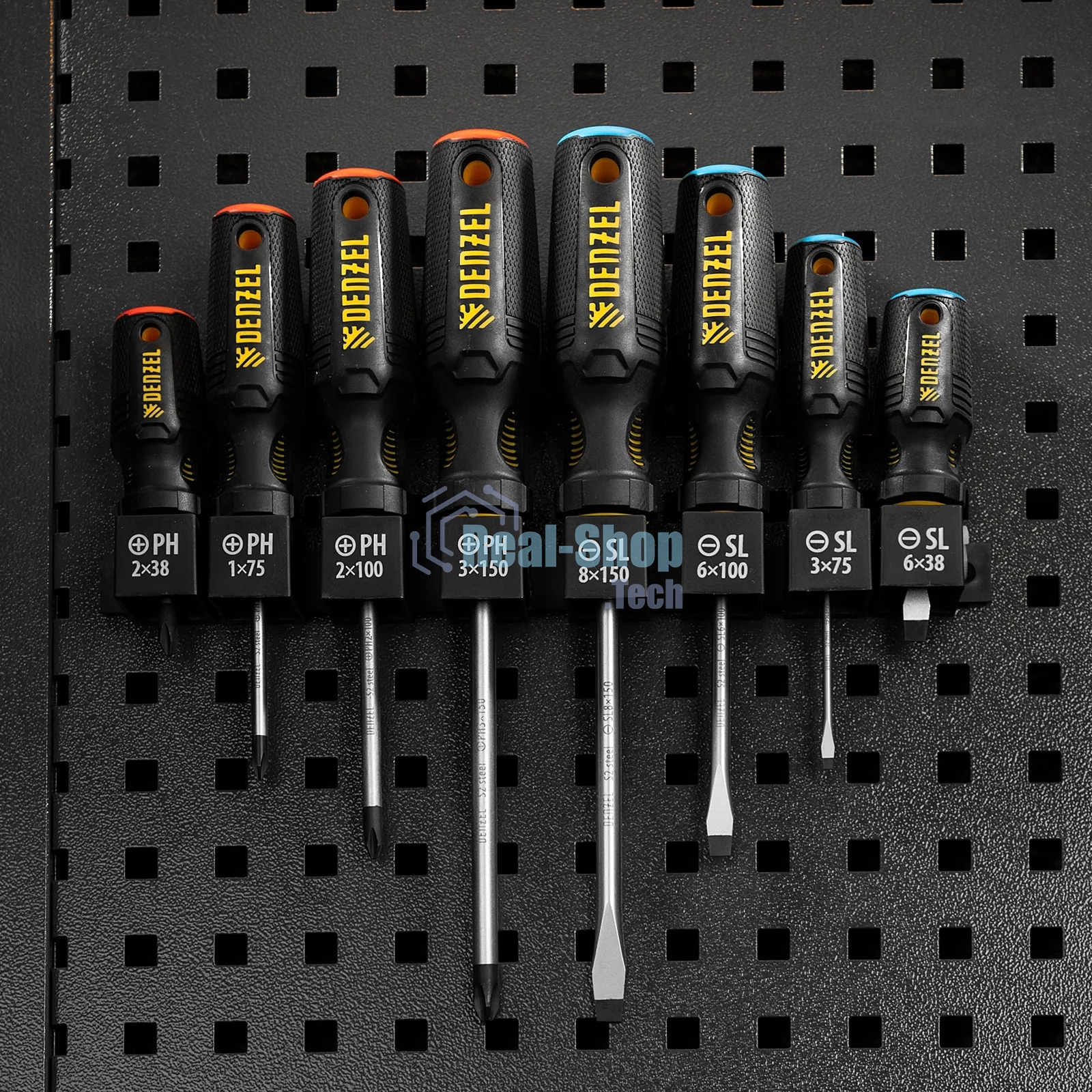 Набор отверток на полке Denzel 8 шт., PH+SL, S2, 3к рукоятка
