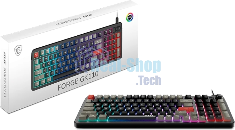 Клавиатура MSI Forge GK110 проводная, USB Type-A, чёрный