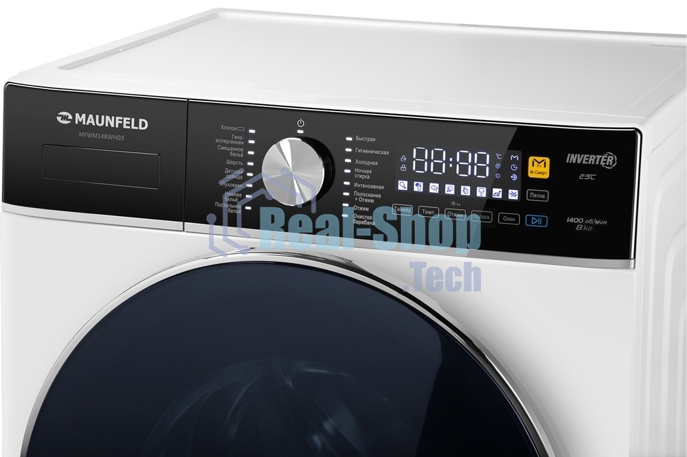 Стиральная машина Maunfeld MFWM148WH03 белый, загрузка фронтальная 8 кг, 1400 об/мин., класс: А+++