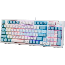 Клавиатура проводная Defender Hawk GK-418, USB, белый/голубой