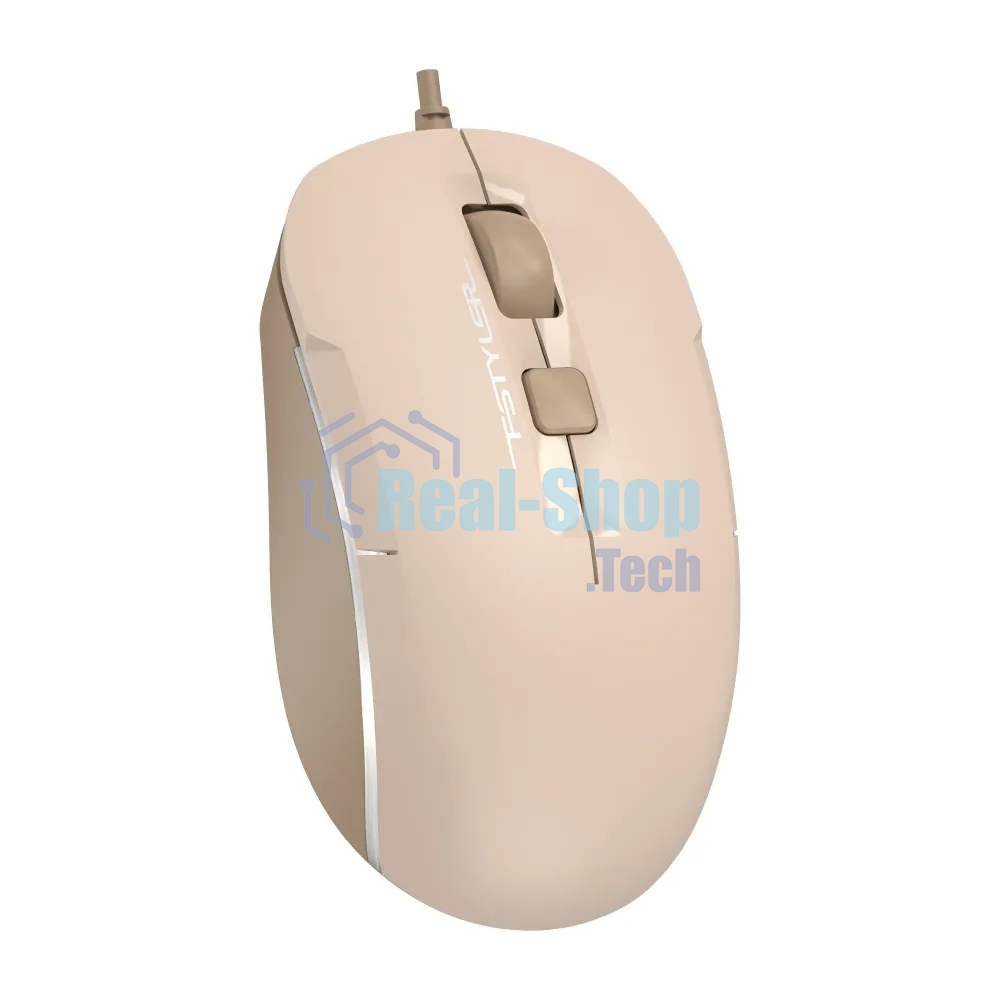 Мышь проводная A4Tech Fstyler FM26 бежевый/коричневый оптическая (2000dpi) USB для ноутбука (4but)