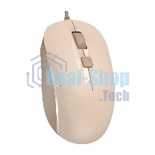 Мышь проводная A4Tech Fstyler FM26 бежевый/коричневый оптическая (2000dpi) USB для ноутбука (4but)