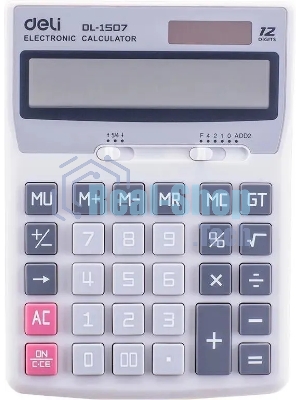 Калькулятор настольный Deli Core E1507 светло-серый 12-разр.