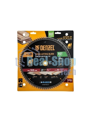 Пильный диск по дереву Denzel ф305 х 32 мм, 80 зубьев