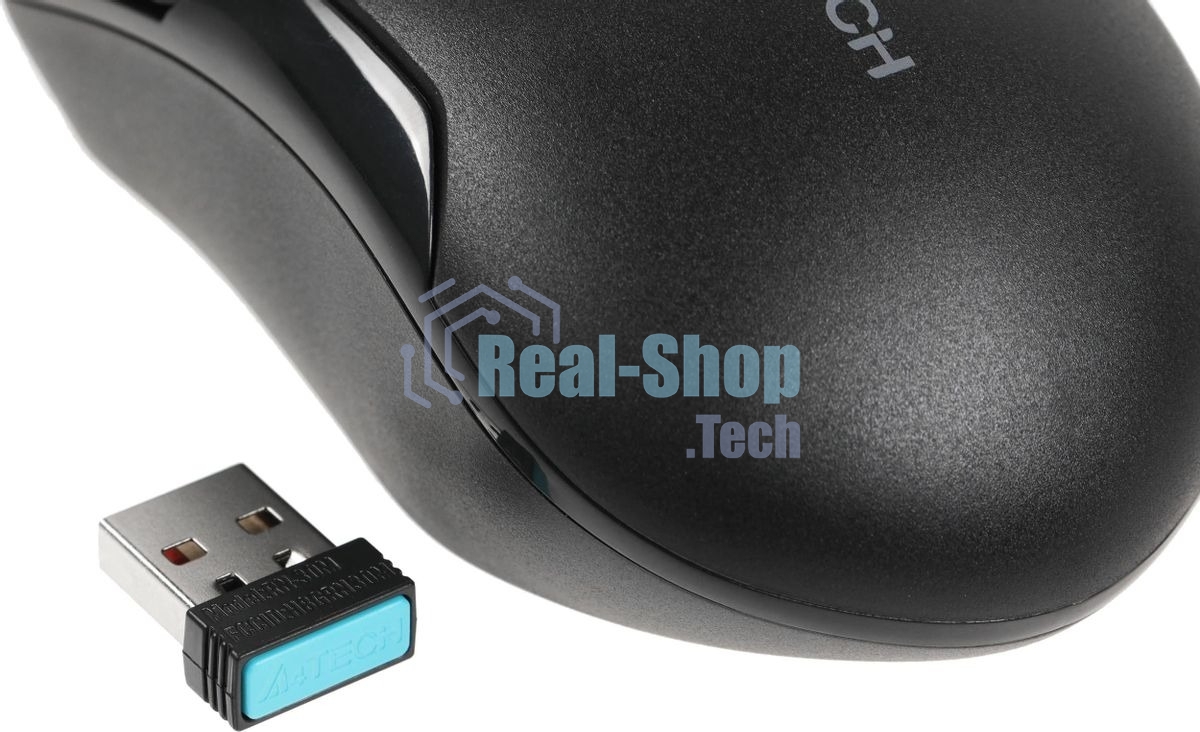 Мышь беспроводная A4Tech G3-200NS черный, 1200 dpi, радиоканал, USB, кнопки - 3