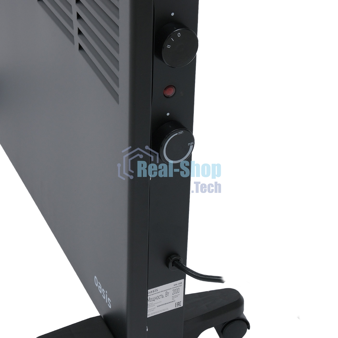 Конвектор Oasis KM-20B черный, 2000 Вт, 25 м2, термостат