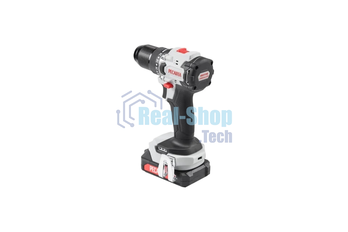 Дрель-шуруповерт аккумуляторная Ресанта ДА-20-2ЛК-БП 75/14/15, Аккумуляторная, 20В, 2 АКБ