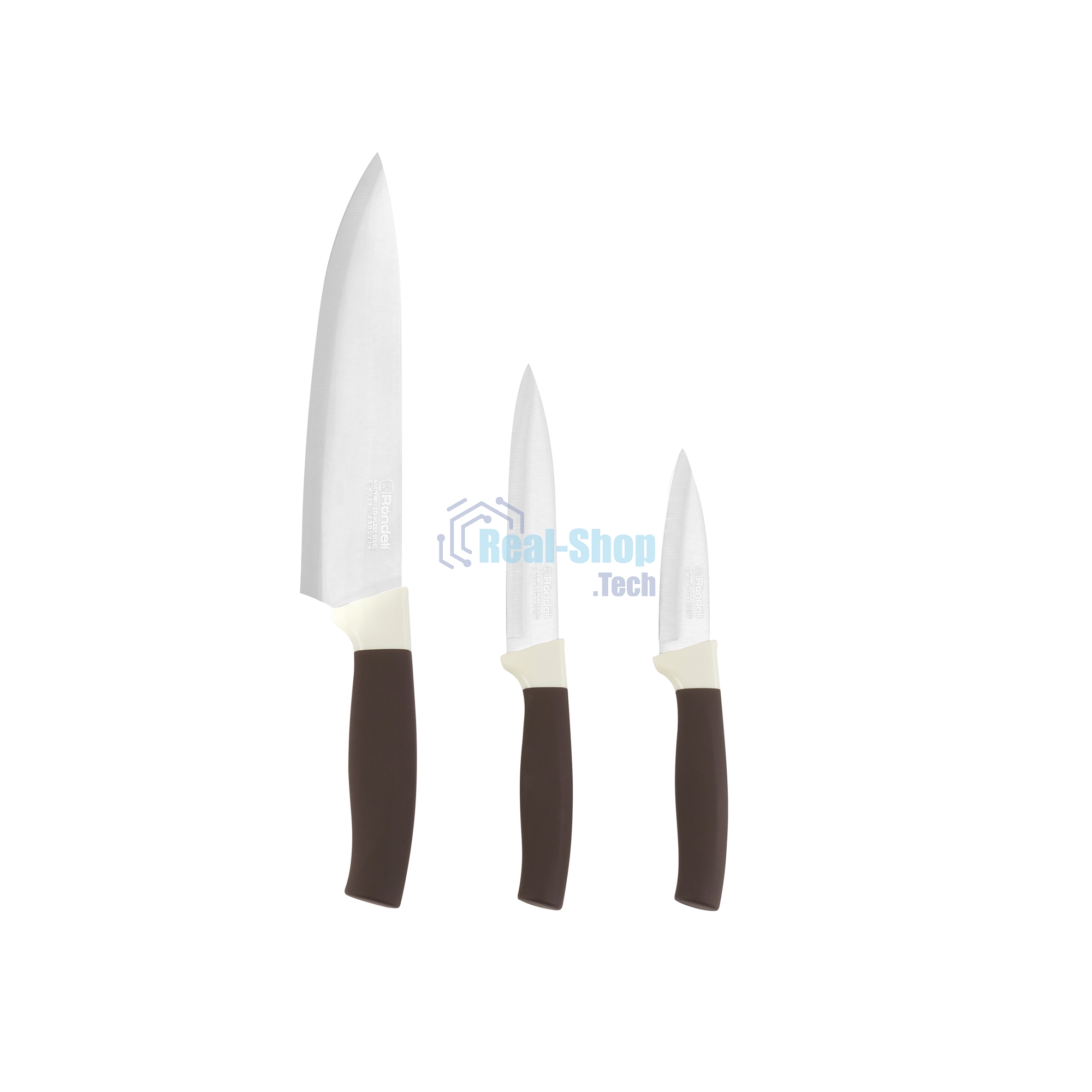 Набор ножей кухонных Rondell Mocco&Latte RD-1944 компл.: 4 предм. разд. дос. бежевый/коричневый блистер