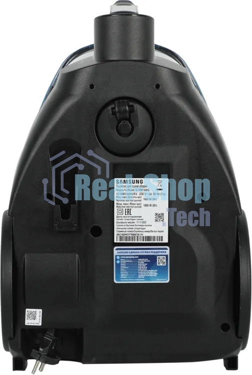 Пылесос Samsung VC18M31A0HU/EV голубой/черный, 380/1800 Вт, уборка сухая, пылесборник контейнер 2 л