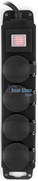 Сетевой фильтр Buro 400MDP-10-B 10м (4 розетки) черный (коробка)