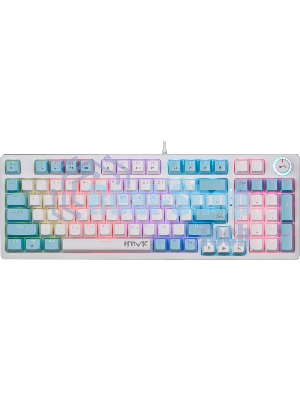 Клавиатура проводная Defender Hawk GK-418, USB, белый/голубой