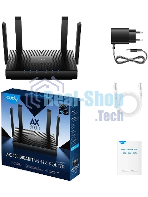 Роутер Cudy WR3000 AX3000 10/100BASE-TX/Wi-Fi черный