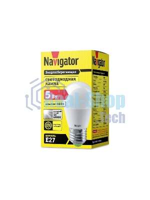 Лампа светодиодная Navigator NLL-P-G45-5-230-4K-E27 5 Вт шар 4000К белый E27 400 лм 220-240В