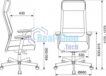Кресло руководителя Бюрократ T-995 серый TW-04 Neo Grey, сетка/ткань, крестов. металл черный