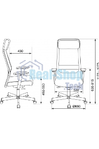 Кресло руководителя Бюрократ T-995 серый TW-04 Neo Grey, сетка/ткань, крестов. металл черный