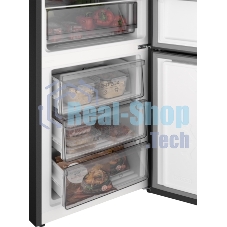 Холодильник Weissgauff WRK 185 Total NoFrost Inverter черный двухкамерный 205/86л морозилка снизу