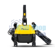 Мойка высокого давления 130/70 бар, KOLNER K140F, на 4 колесах, 1600Вт, 480л/ч, метал.помпа, шланг ВД 5м, кабель 5м, самовсас, Auto stop (пеногенератор)