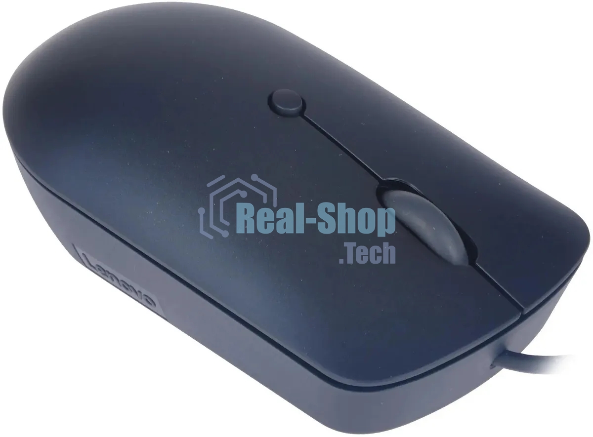 Мышь проводная Lenovo 540 синий, 2400 dpi, USB-C, кнопки - 4