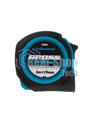Рулетка Gross Komfortabel, 3 м х 19 мм, обрезиненный корпус