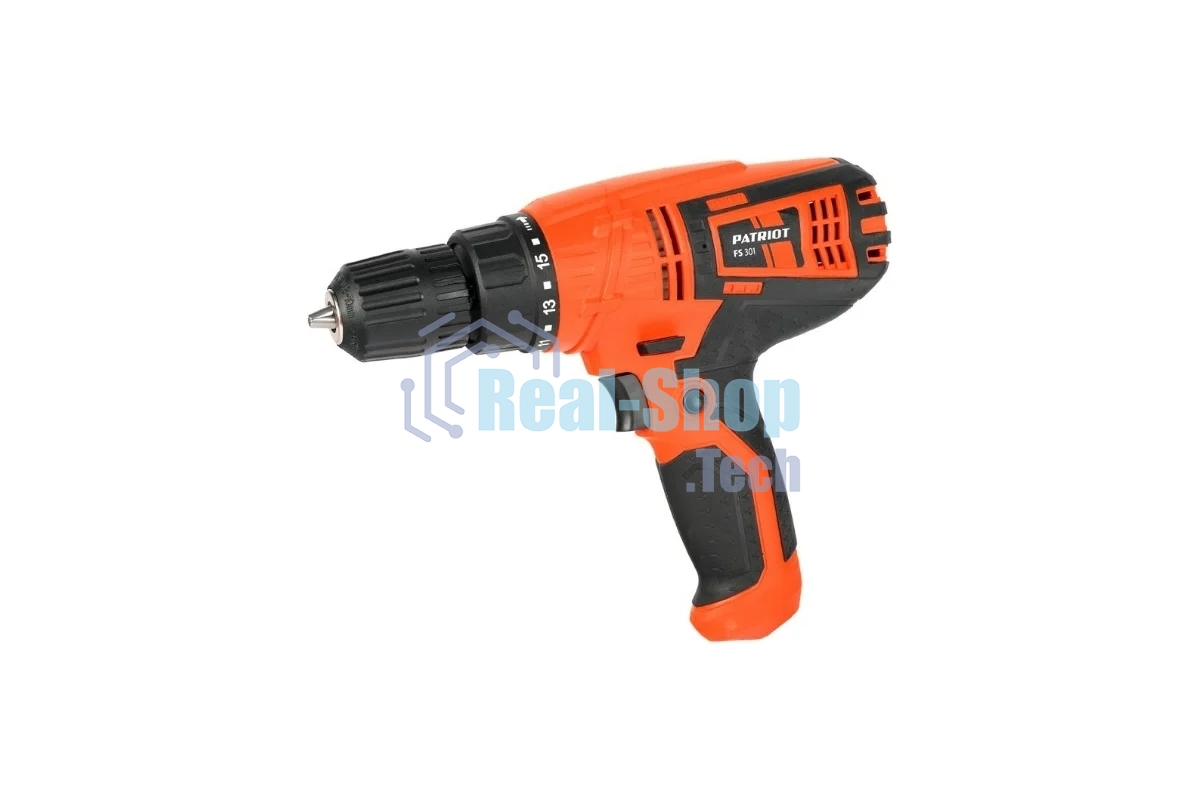 Дрель-шуруповерт Patriot FS301, 330 Вт, 25 Нм, щеточный