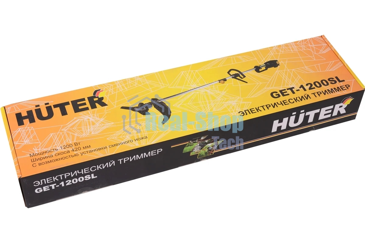 Триммер электрический Huter GET-1200SL 1200Вт реж.эл.:леска/нож