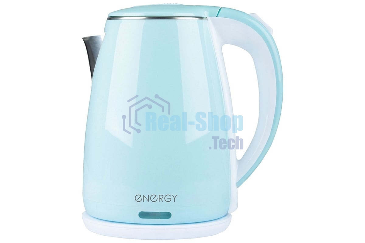 Чайник электрический Energy E-261 1,8л, двойной корпус, голубой,2200Вт(164141)