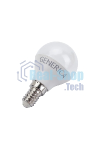 Лампа светодиодная GENERICA LL-G45-10-230-40-E14-G G45 10 Вт шар 4000К E14 230В