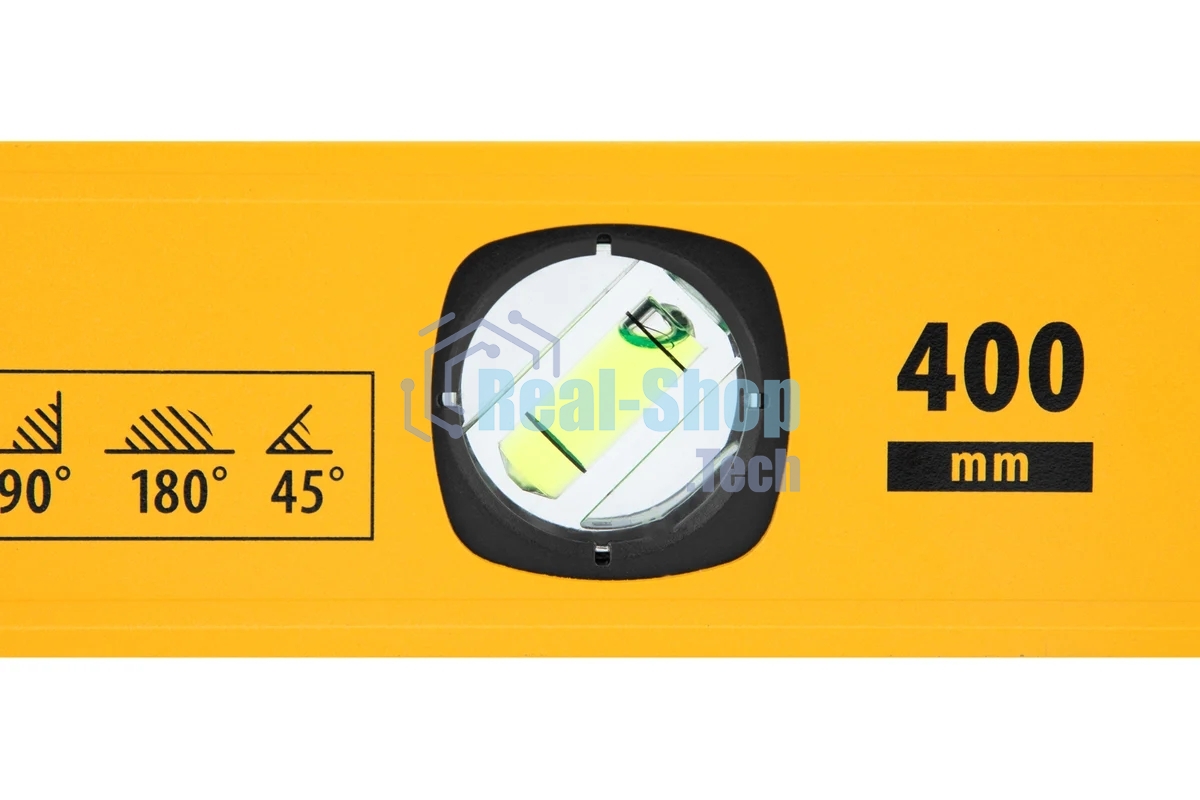 Уровень алюминиевый Denzel магнит., фрезерованный, 3 глазка (1 зеркал.), 0,5 мм/м, 400 мм