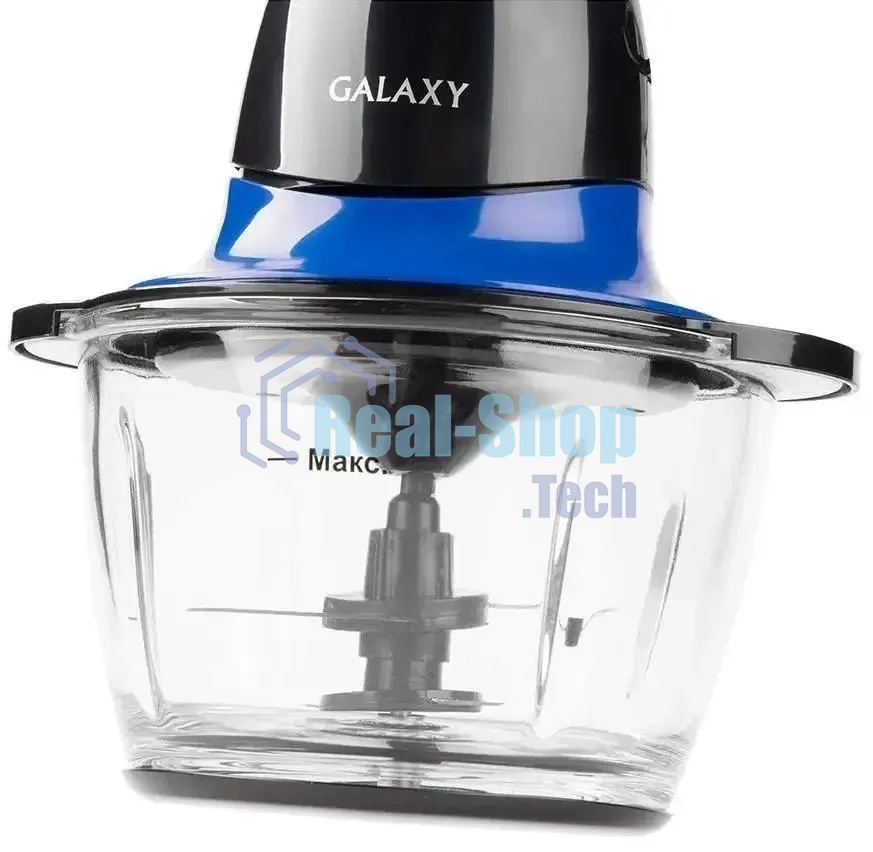 Измельчитель электрический Galaxy Line GL 2357, синий, стеклянная чаша 0,75 л, 400 Вт, импульсный режим