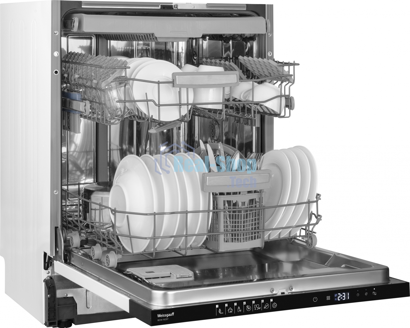 Встраиваемая посудомоечная машина Weissgauff BDW 6037, черный, 59.8 см, 13 компл., 57 дБ, класс A+++