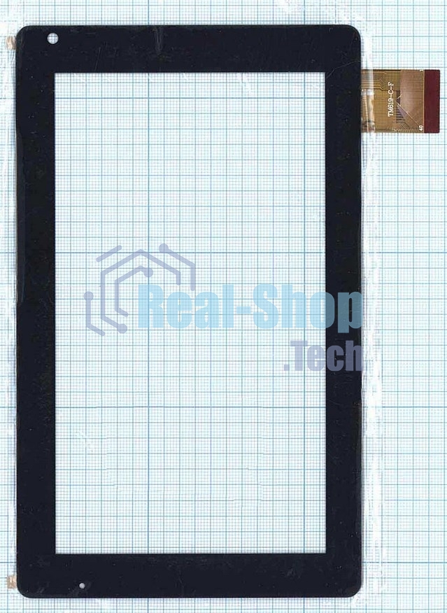 Сенсорное стекло (тачскрин) TM619-C-F (183x110 мм), черное