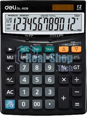 Калькулятор настольный Deli Core E1630 черный 12-разр.