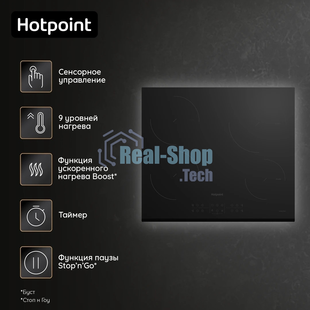 Индукционная варочная панель Hotpoint HB 1560S BF, независимая, черный