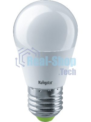 Лампа светодиодная Navigator NLL-P-G45-5-230-4K-E27 5 Вт шар 4000К белый E27 400 лм 220-240В