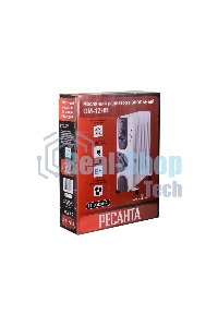 Обогреватель масляный Ресанта ОМ-12НВ (12 секций) белый, 2900 Вт, 25 м2, термостат 67/3/12