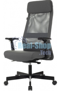 Кресло руководителя Бюрократ T-995 серый TW-04 Neo Grey, сетка/ткань, крестов. металл черный