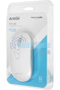 Мышь беспроводная A4Tech Fstyler FG20 белый, 2000 dpi, радиоканал, USB, кнопки - 4